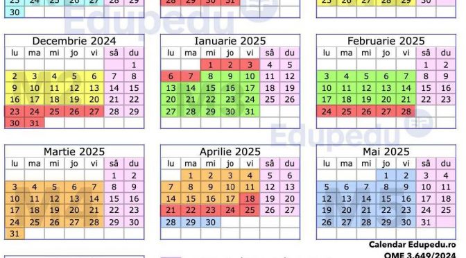 Calendar an școlar 2024-2025